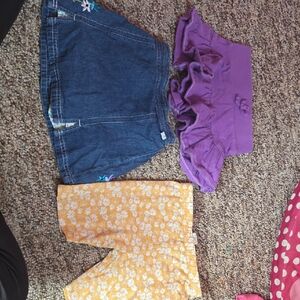 Gymboree Purple Ruffle Shorts and Yellow Floral Shorts